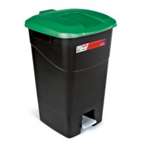 Everyday Waste Bin | 60 Litre | Black Bin | Green Lid With Pedal | No Wheels
