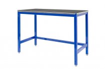 Medium Duty Workbench | Rubber Bonded to Steel Worktop | 840h x 1200w x 750d | 500kg Max Weight per Shelf | Blue | Benchmaster
