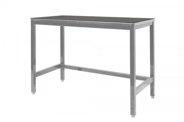 Medium Duty Workbench | Rubber Bonded to Steel Worktop | 840h x 1200w x 600d | 500kg Max Weight per Shelf | Silver | Benchmaster