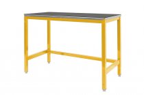 Medium Duty Workbench | Rubber Bonded to Steel Worktop | 840h x 1200w x 600d | 500kg Max Weight per Shelf | Yellow | Benchmaster
