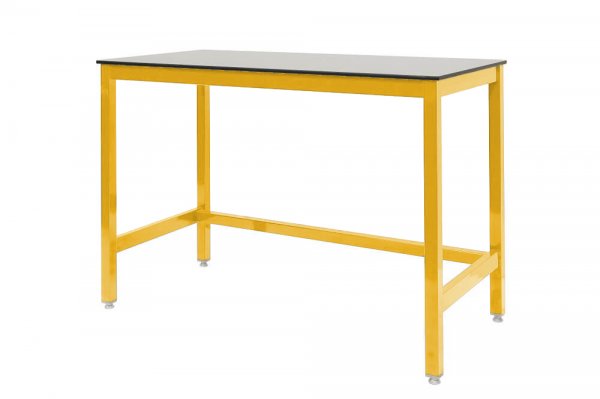 Medium Duty Workbench | Compact Laminate Worktop | 840h x 1200w x 600d | 500kg Max Weight per Shelf | Yellow | Benchmaster