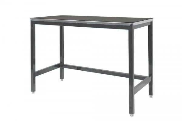 Medium Duty Workbench | Rubber Bonded to Steel Worktop | 840h x 1200w x 600d | 500kg Max Weight per Shelf | Dark Grey | Benchmaster