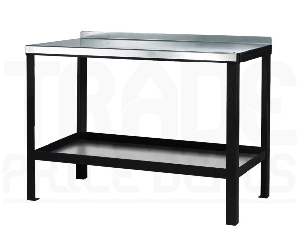 Heavy Duty Workbench | Steel Worktop | 840h x 1200w x 600d mm | 1000kg Max Weight per Shelf | Black | Benchmaster