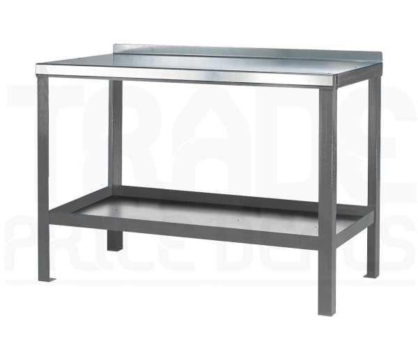 Heavy Duty Workbench | Steel Worktop | 840h x 1200w x 600d mm | 1000kg Max Weight per Shelf | Silver | Benchmaster