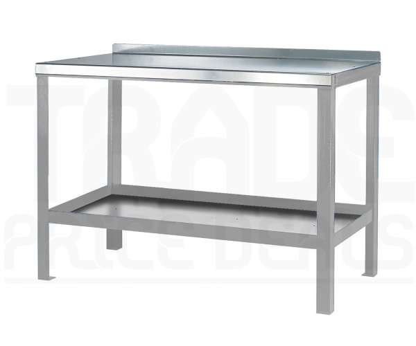 Heavy Duty Workbench | Steel Worktop | 840h x 1200w x 750d mm | 1000kg Max Weight per Shelf | Light Grey | Benchmaster