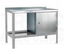 Heavy Duty Workbench | Steel Worktop | RH Cupboard | 840h x 1200w x 600d mm | 1000kg Max Weight per Shelf | Silver | Benchmaster