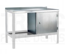 Heavy Duty Workbench | Steel Worktop | RH Cupboard | 840h x 1200w x 600d mm | 1000kg Max Weight per Shelf | White | Benchmaster