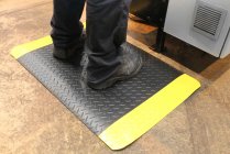 Deckplate Safety Anti Fatigue Mat | Black & Yellow | 0.6m x 0.9m | COBA