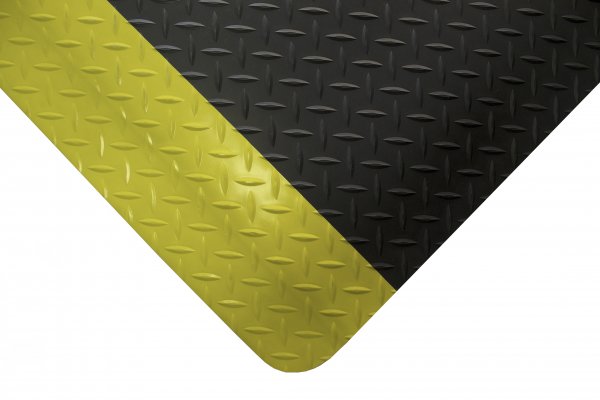 Deckplate Safety Anti Fatigue Mat | Black & Yellow | 0.9m x 3.0m | COBA