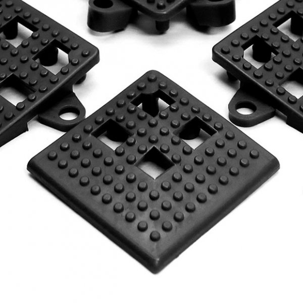 Flexi-Deck Interlocking Corners | Pack of 4 Corners | 50mm x 50mm | Black | COBA