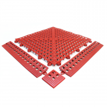Flexi-Deck Interlocking Tiles | Pack of 9 Tiles | 300mm x 300mm | Red | COBA