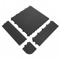 Fatigue Lock Premium Anti-Fatigue Mat | 1 Tile | Solid Top | Black | 0.5m x 0.5m | COBA