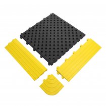 Fatigue Lock Premium Anti-Fatigue Mat | 1 Tile | With Holes | Black | 0.5m x 0.5m | COBA