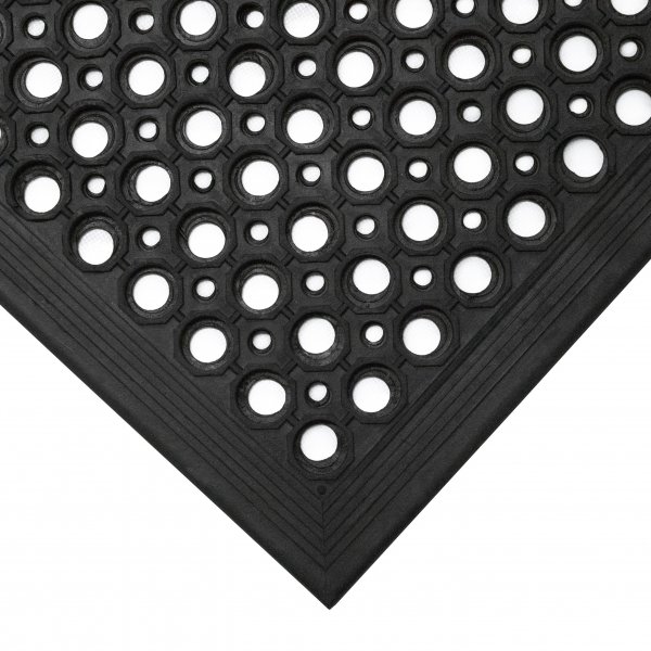 High-Duty Anti Slip Comfort Mat | Connectors on One Short Edge | Black | 0.9m x 1.5m | COBA