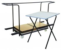 Bundle of 40 Folding Exam Desks & Trolley | 600 x 600mm | Beech | Mogo