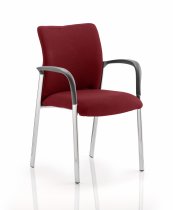 Conference Chair | Arms | Ginseng Chilli Red | Fabric Back | Academy