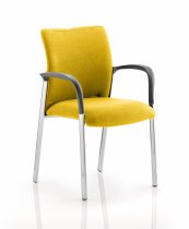 Conference Chair | Arms | Senna Yellow | Fabric Back | Academy
