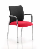 Conference Chair | Arms | Bergamot Cherry Red Seat | Black Fabric Back | Academy