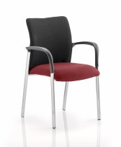 Conference Chair | Arms | Ginseng Chilli Red Seat | Black Fabric Back | Academy