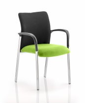 Conference Chair | Arms | Myrrh Green Seat | Black Fabric Back | Academy