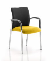 Conference Chair | Arms | Senna Yellow Seat | Black Fabric Back | Academy