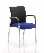 Conference Chair | Arms | Stevia Blue Seat | Black Fabric Back | Academy
