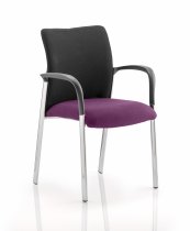 Conference Chair | Arms | Tansy Purple Seat | Black Fabric Back | Academy