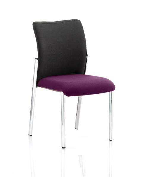 Conference Chair | No Arms | Tansy Purple Seat | Black Fabric Back | Academy