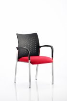 Conference Chair | Arms | Bergamot Cherry Red Seat | Black Punched Nylon Back | Academy