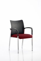 Conference Chair | Arms | Ginseng Chilli Red Seat | Black Punched Nylon Back | Academy