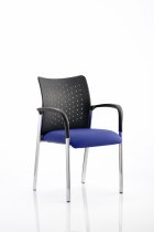 Conference Chair | Arms | Stevia Blue Seat | Black Punched Nylon Back | Academy