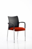 Conference Chair | Arms | Tabasco Orange Seat | Black Punched Nylon Back | Academy