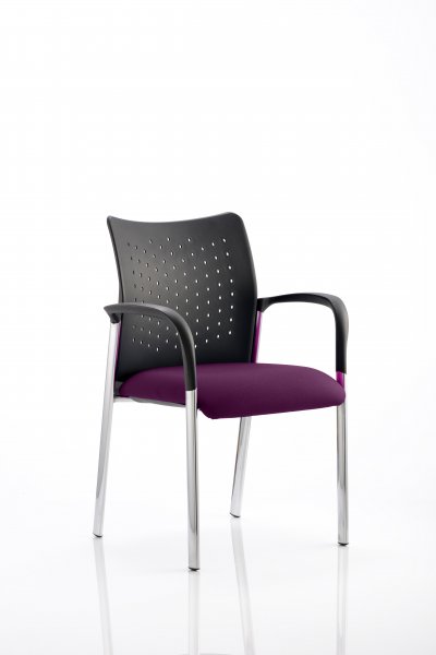 Conference Chair | Arms | Tansy Purple Seat | Black Punched Nylon Back | Academy
