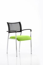 Stackable Conference Chair | Mesh Back | Arms | Chrome Frame | Myrrh Green Seat | Brunswick