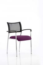 Stackable Conference Chair | Mesh Back | Arms | Chrome Frame | Tansy Purple Seat | Brunswick