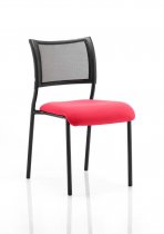 Stackable Conference Chair | Mesh Back | No Arms | Black Frame | Bergamot Cherry Red Seat | Brunswick