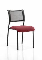 Stackable Conference Chair | Mesh Back | No Arms | Black Frame | Ginseng Chilli Red Seat | Brunswick
