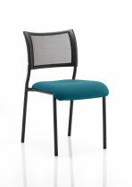 Stackable Conference Chair | Mesh Back | No Arms | Black Frame | Maringa Teal Seat | Brunswick