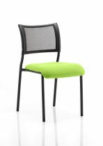 Stackable Conference Chair | Mesh Back | No Arms | Black Frame | Myrrh Green Seat | Brunswick