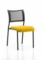 Stackable Conference Chair | Mesh Back | No Arms | Black Frame | Senna Yellow Seat | Brunswick