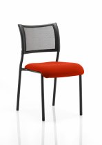 Stackable Conference Chair | Mesh Back | No Arms | Black Frame | Tabasco Orange Seat | Brunswick