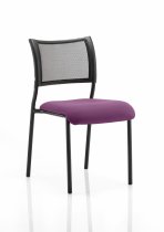 Stackable Conference Chair | Mesh Back | No Arms | Black Frame | Tansy Purple Seat | Brunswick