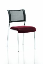 Stackable Conference Chair | Mesh Back | No Arms | Chrome Frame | Ginseng Chilli Red Seat | Brunswick