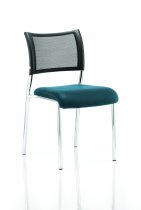 Stackable Conference Chair | Mesh Back | No Arms | Chrome Frame | Maringa Teal Seat | Brunswick