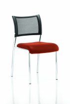 Stackable Conference Chair | Mesh Back | No Arms | Chrome Frame | Tabasco Orange Seat | Brunswick
