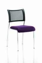 Stackable Conference Chair | Mesh Back | No Arms | Chrome Frame | Tansy Purple Seat | Brunswick