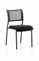 Stackable Conference Chair | Mesh Back | No Arms | Black Frame | Black Seat | Brunswick