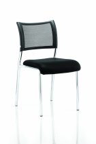 Stackable Conference Chair | Mesh Back | No Arms | Chrome Frame | Black Seat | Brunswick