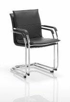 Stackable Meeting Chair | Bonded Leather | Black | Echo