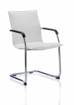 Stackable Meeting Chair | Bonded Leather | White | Echo